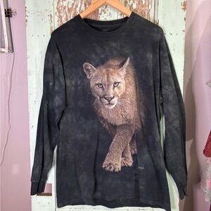 The Mountain Black Long Sleeve Tee with Cougar Design